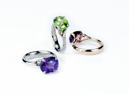 Fairtrade gold and platinum bufftop Meadow rings 