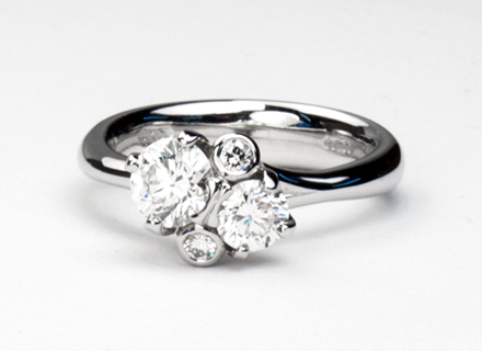 Large diamond platinum Spring Meadow ring