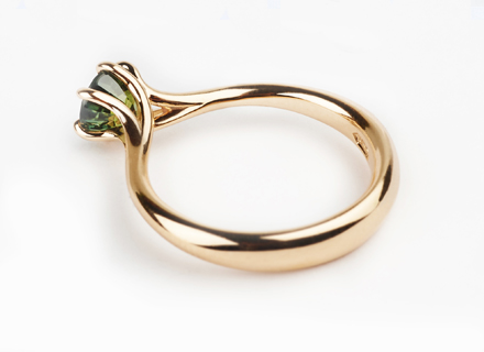  Green sapphire Winter Meadow ring in rose gold