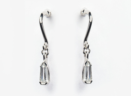 Small diamond kite earrings